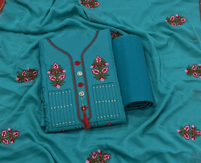 Design Willa Chanderi Embroidered Salwar Suit Material