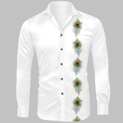Trijal Fab Men Printed Casual White Shirt