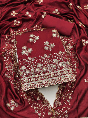 Mahakal Tex Georgette Embroidered Salwar Suit Material