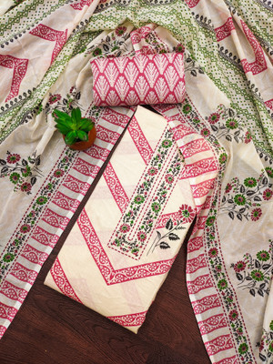 PANZORA Cotton Blend Printed Salwar Suit Material
