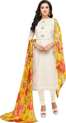 Rajnandini Chanderi Solid, Checkered, Printed Kurta & Churidar Material