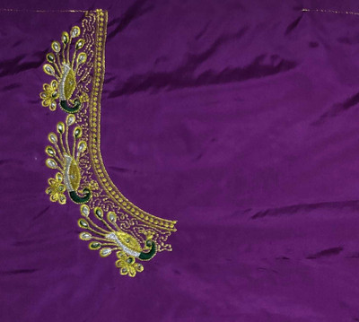 aai k Silk Blend Embroidered Blouse Material