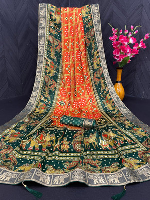 DHYEY CREATION Silk Blend Printed Blouse Material