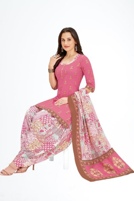 S Creation Crepe Printed Salwar Suit Material