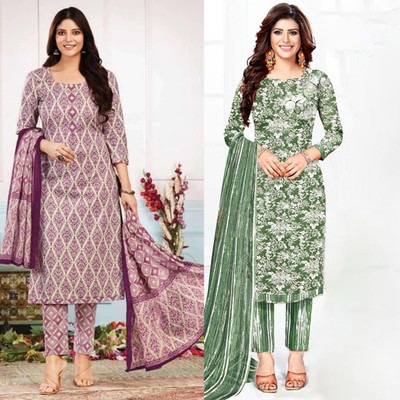 HouseOfCommon Crepe Printed Kurta & Patiyala Material