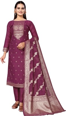 magicthreads Cotton Silk Embellished, Floral Print Salwar Suit Material