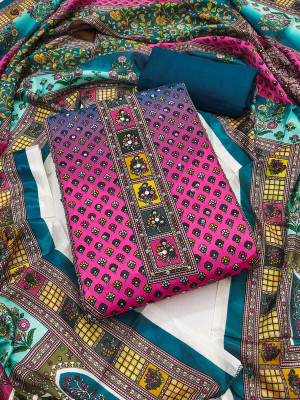 AALSHOP Pure Cotton Embroidered Salwar Suit Material