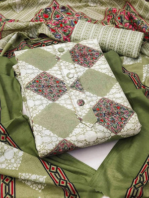 YANKITA Cotton Blend Printed Salwar Suit Material