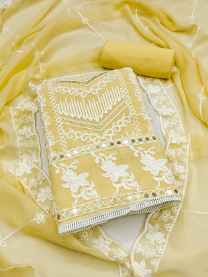 SWARNGANGA TEX Georgette Embroidered Salwar Suit Material