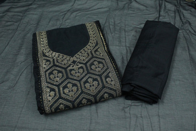 AniriFashions Pure Silk Embellished Salwar Suit Material