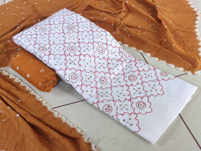 DHYANI DRESSES Satin Embellished Salwar Suit Material