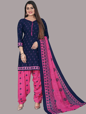 VILUCHI Polyester Printed Salwar Suit Material