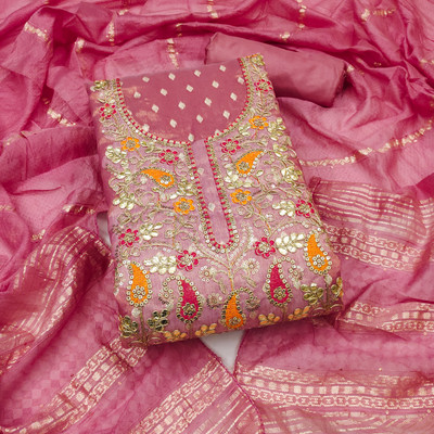 manvaa Jacquard Embroidered Salwar Suit Material
