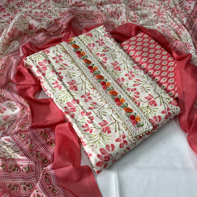 krishna boutique Pure Cotton Printed Salwar Suit Material