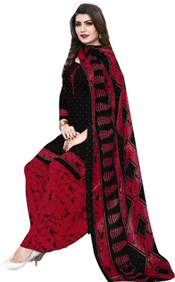 ANJAVI FASHION Crepe Solid, Floral Print, Printed, Geometric Print Salwar Suit Material