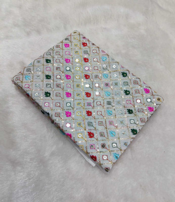 SoniImpax Georgette Embroidered Blouse Material