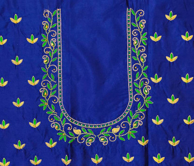 RAJVILASH Pure Silk Embroidered Blouse Material
