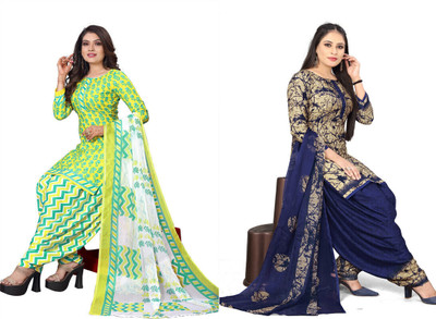 STYLEVEDA Crepe Printed Salwar Suit Material