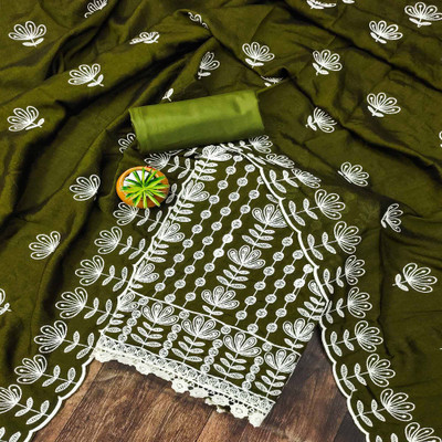 Peachmode Silk Blend Embroidered Salwar Suit Material