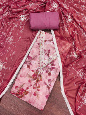 Divastri Silk Blend Floral Print Salwar Suit Material