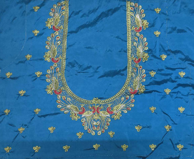 aai k Silk Blend Embroidered Blouse Material