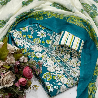 Meghdoot Textiles Pure Cotton Embroidered Salwar Suit Material