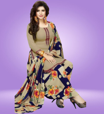 AYKA CLOTHINGS Crepe Floral Print Salwar Suit Material