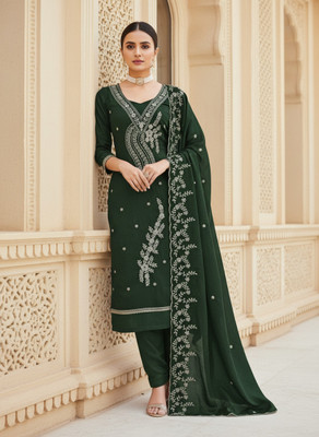 TNT Cotton Blend Embroidered Salwar Suit Material