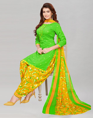 Samah Crepe Floral Print, Printed, Geometric Print Salwar Suit Material