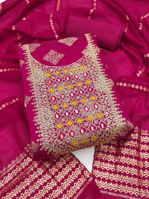 Nayanthara Trends Chanderi Embroidered Salwar Suit Material