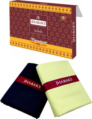 JHABAK'S Polyester Striped Shirt & Trouser Fabric