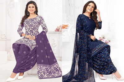 laxmi creation Crepe Embroidered Salwar Suit Material