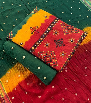 Drashti Creation Cotton Blend Embroidered Salwar Suit Material