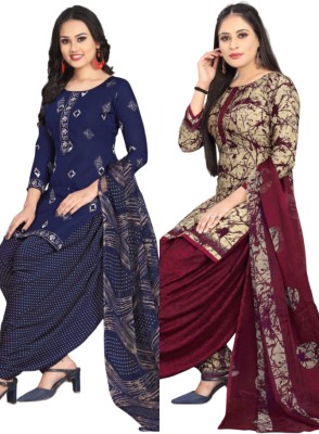 Threads Cotton Blend Printed Salwar Suit Material