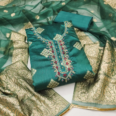 Tasrika Silk Blend Self Design Salwar Suit Material