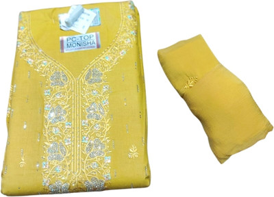 PalSaree Cotton Blend Embroidered Multi-purpose Fabric