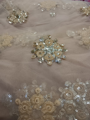 Divine Trends Net/Lace Embroidered Multi-purpose Fabric