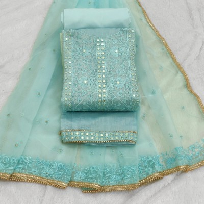 Tavas Cotton Blend Embroidered Salwar Suit Material
