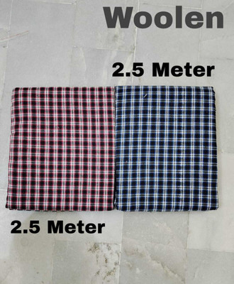 AURAA COLLECTION Wool Checkered Kurta Fabric