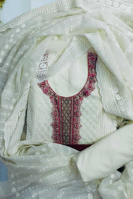 Hiti Creations Georgette Embroidered Salwar Suit Material