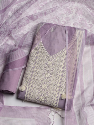 Meena Bazaar Cotton Blend Embroidered Salwar Suit Material
