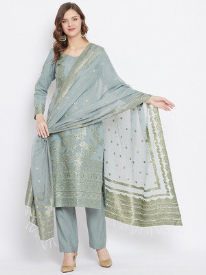 Safaa Pure Cotton Self Design Kurta & Palazzo Material