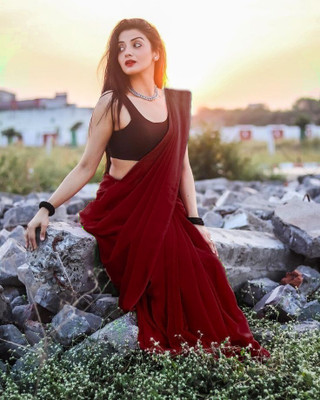 ENCLIQ Georgette Solid Blouse Material