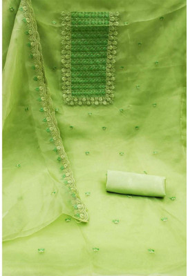 KAPANKU Organza Embroidered Gown/Anarkali Kurta & Bottom Material