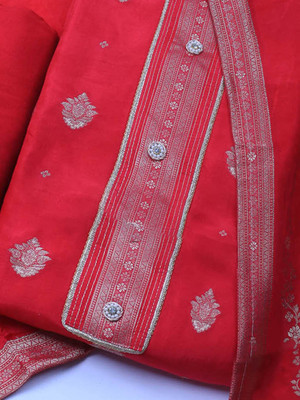 Meena Bazaar Chanderi Printed Salwar Suit Material