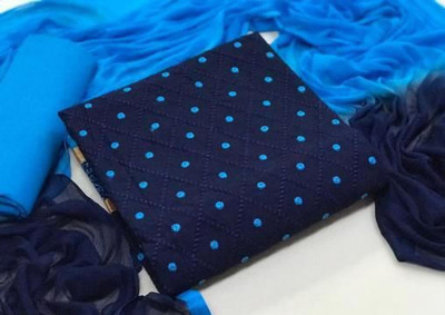 Stylecircle Cotton Blend Embroidered Kurta & Churidar Material