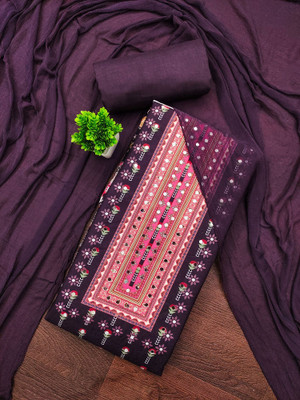 NEGRONISTAR Viscose Rayon Embroidered Salwar Suit Material