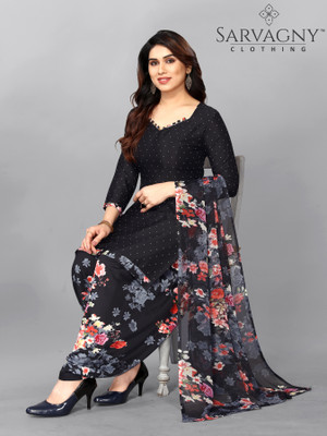 Om Creation Crepe Printed Salwar Suit Material