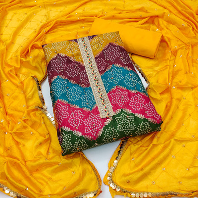 RRDESIGNER Cotton Silk Printed Salwar Suit Material