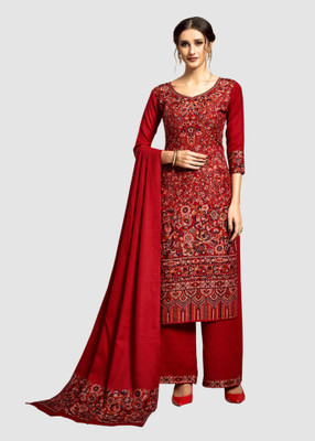 Safaa Acrylic Blend Self Design Kurta & Palazzo Material